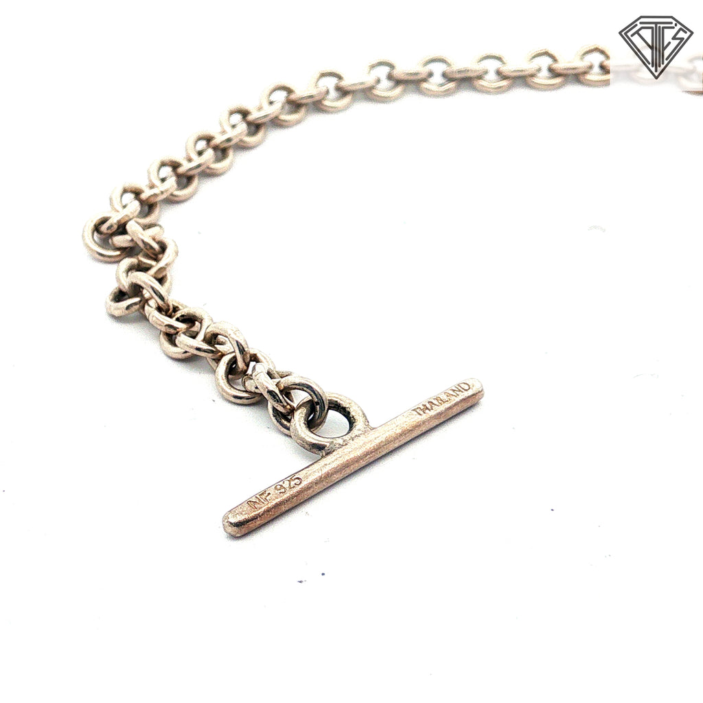 925 Sterling Silver Toggle Bracelet 7"inch 8.00 gram