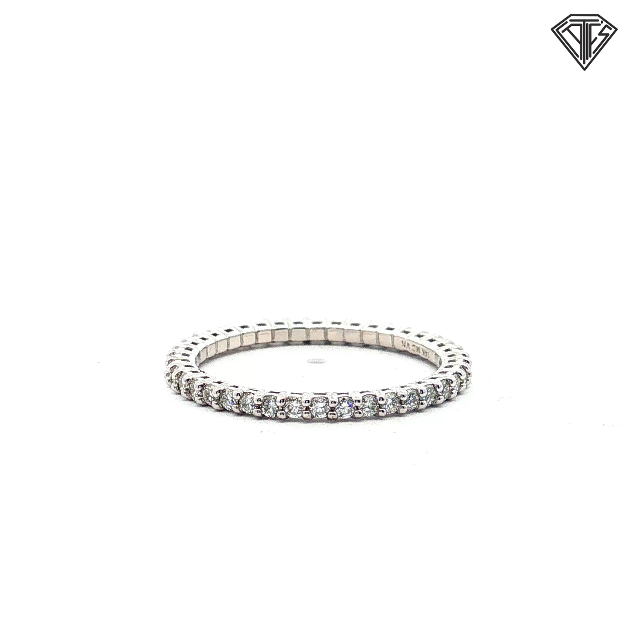 14k White Gold .50ct G VS2 Round Diamond Eternity Band Size 6