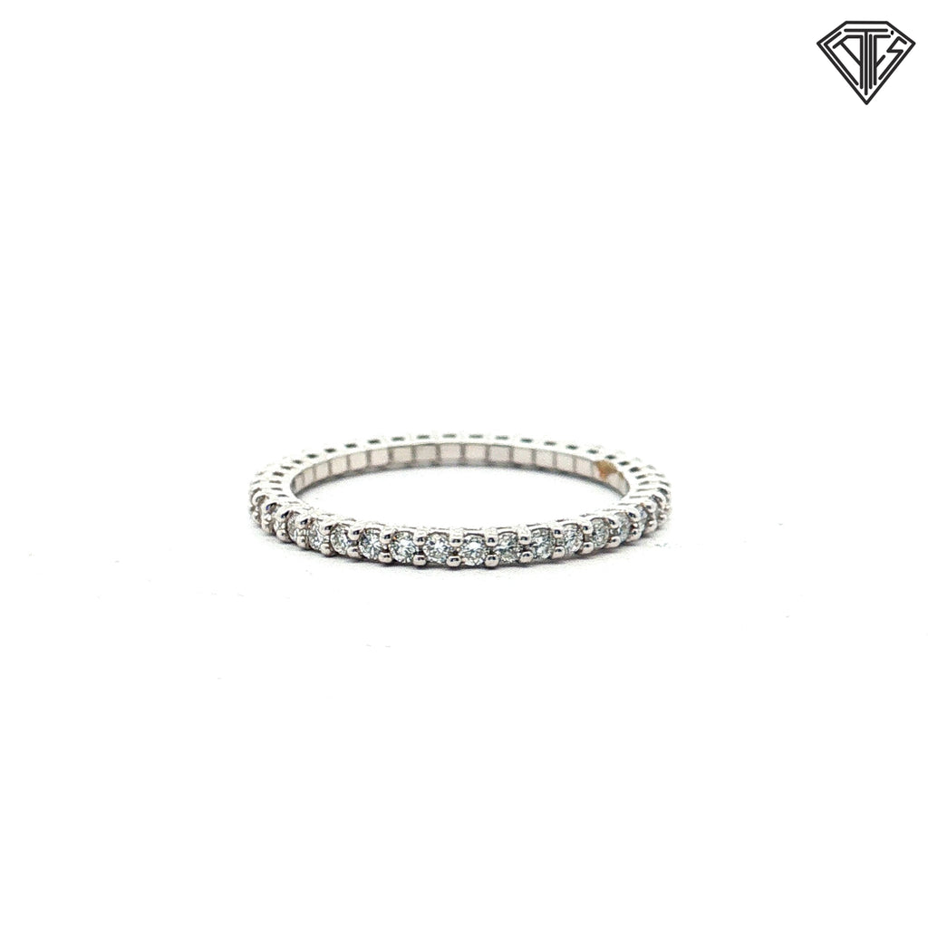 14k White Gold .50ct G VS2 Round Diamond Eternity Band Size 6