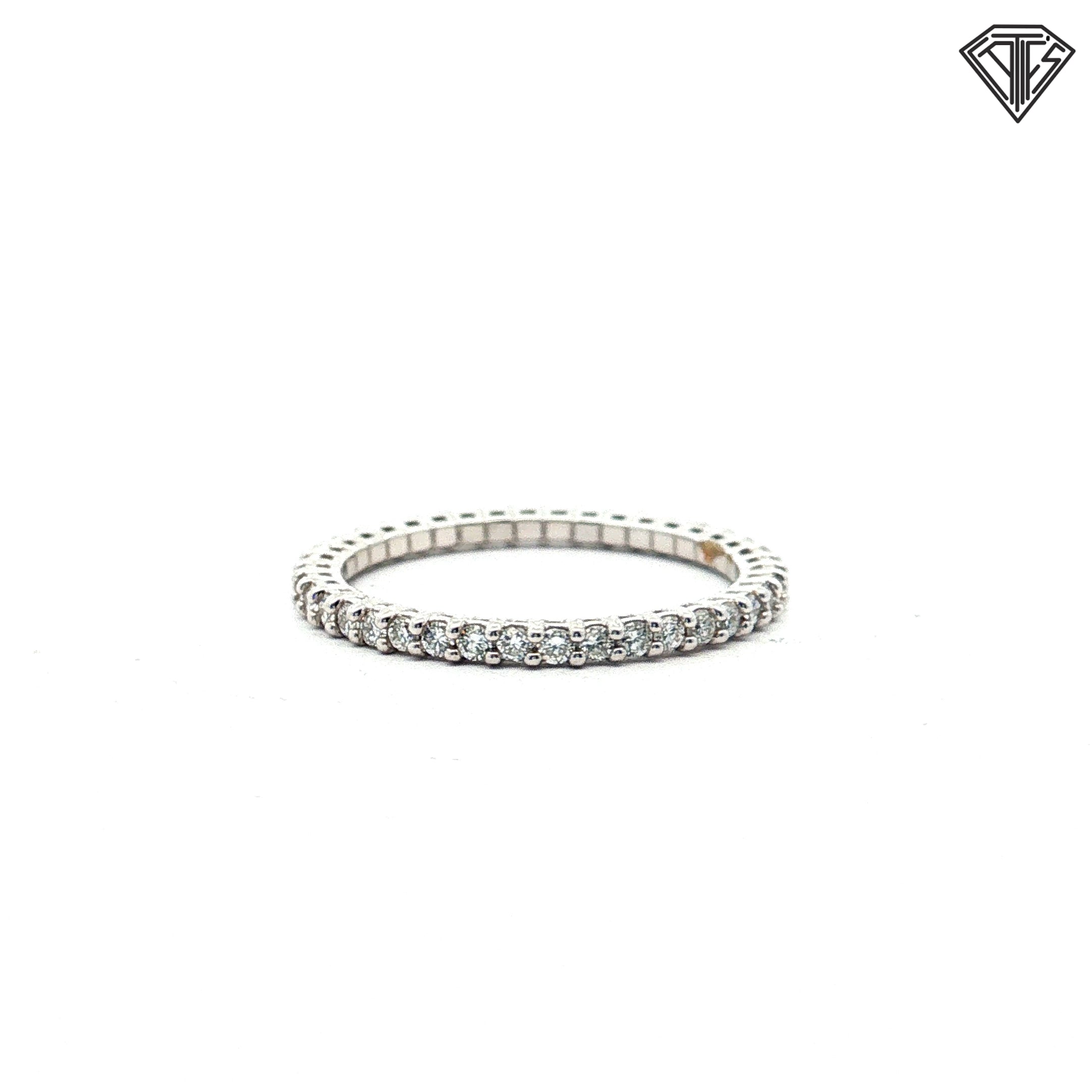 14k White Gold .50ct G VS2 Round Diamond Eternity Band Size 6