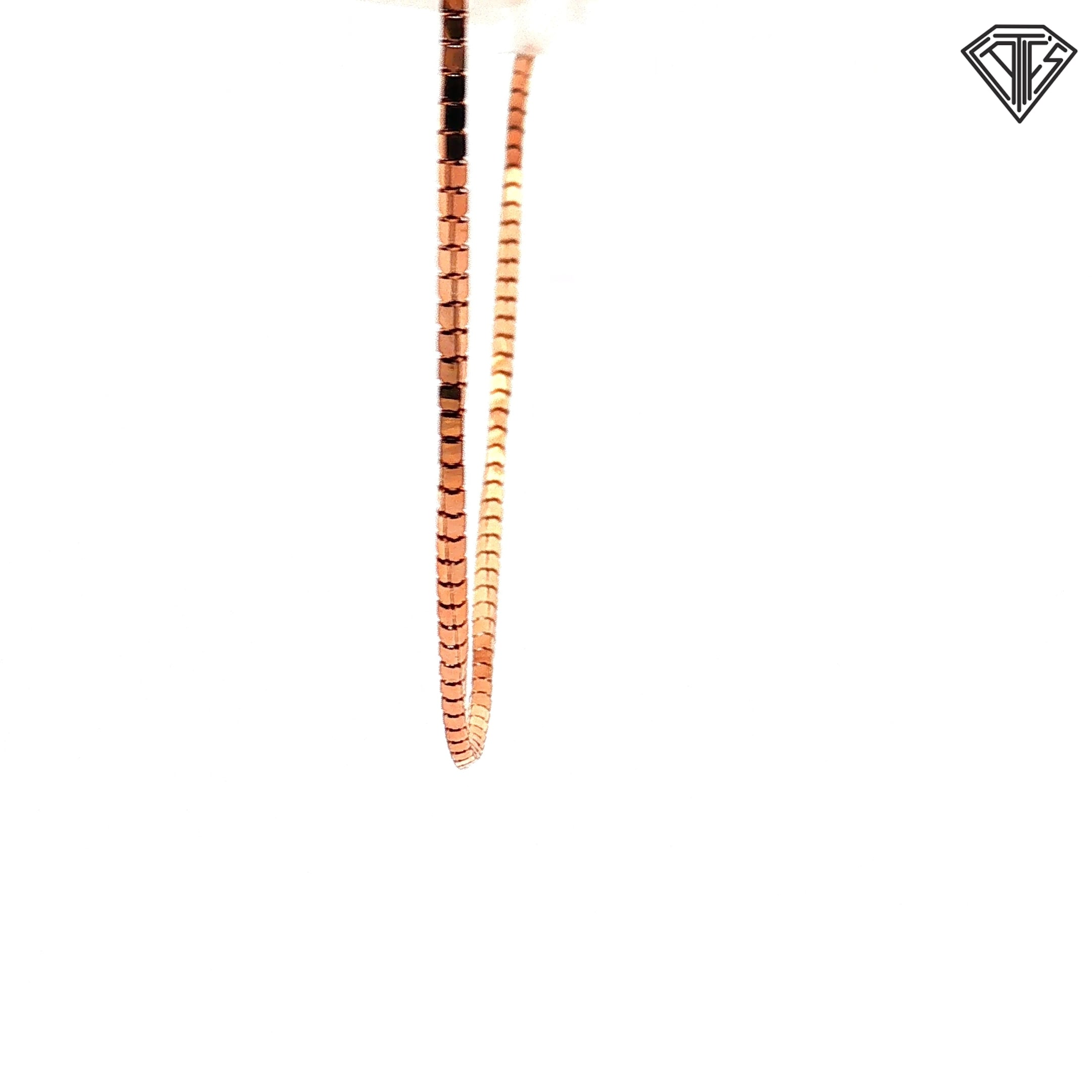 925 Sterling Silver Rose Gold Plated Bolo Box Necklace 24"inch  5.1 gram