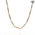 925 Sterling Silver Gold Plated Bar and Bead Necklace 30"inch 6.0 gram
