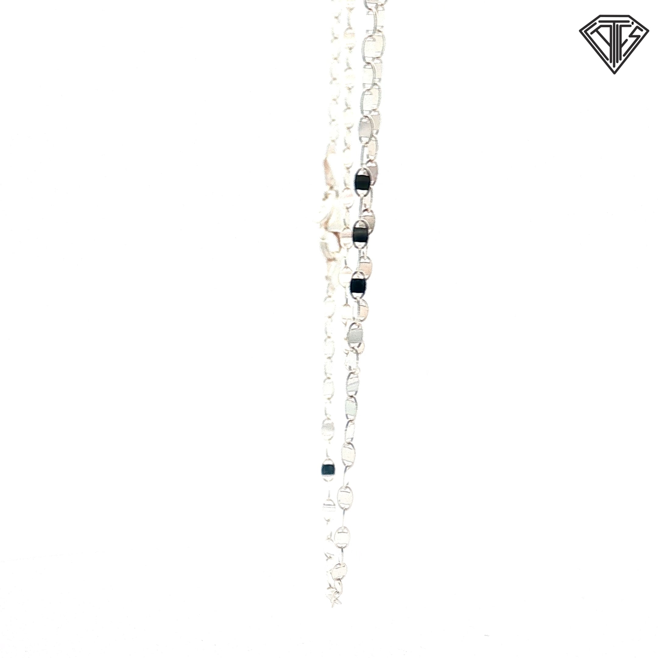 925 Sterling Silver Faceted Oval Link Necklace 30"inch 9.00 gram