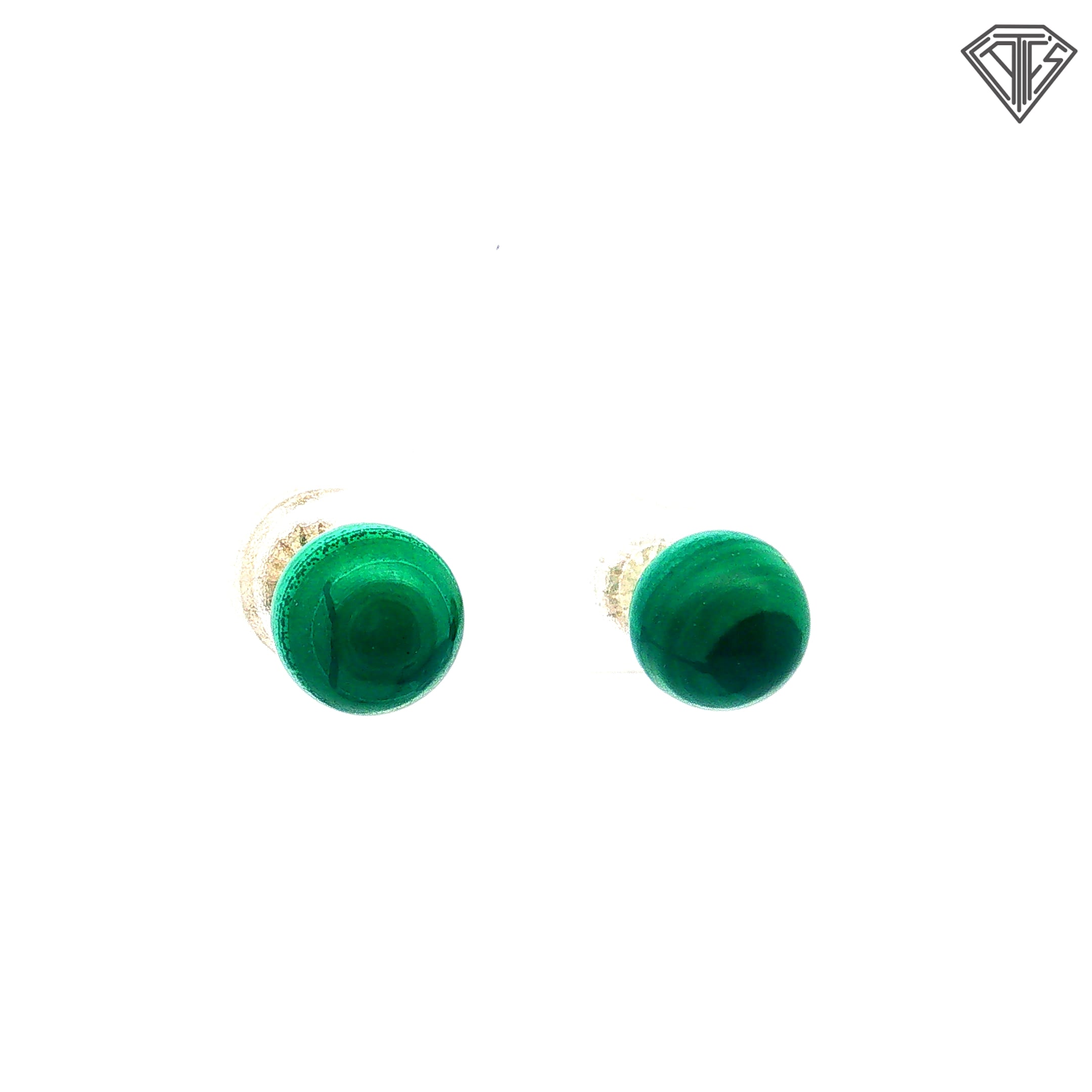 925 Sterling Silver Green Beaded Malachite with Magnetic Clasp Bracelet 8"inch 7.8mm / Graduated Necklace  8.5-12 mm 20"inch/ Earrings Stud 8mm Set
