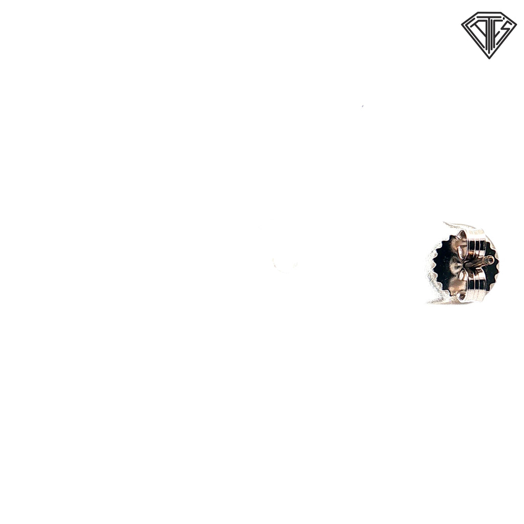 14k White Gold .50ct G SI1 Round Diamond Bezel Set Single Stud Earring