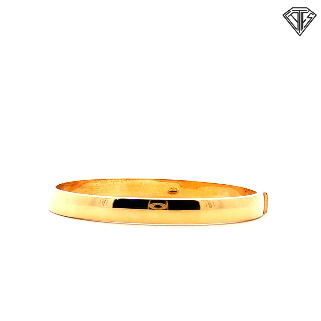 18k Yellow Gold Oval Shaped Bangle Bracelet 6mm 11.7 gram