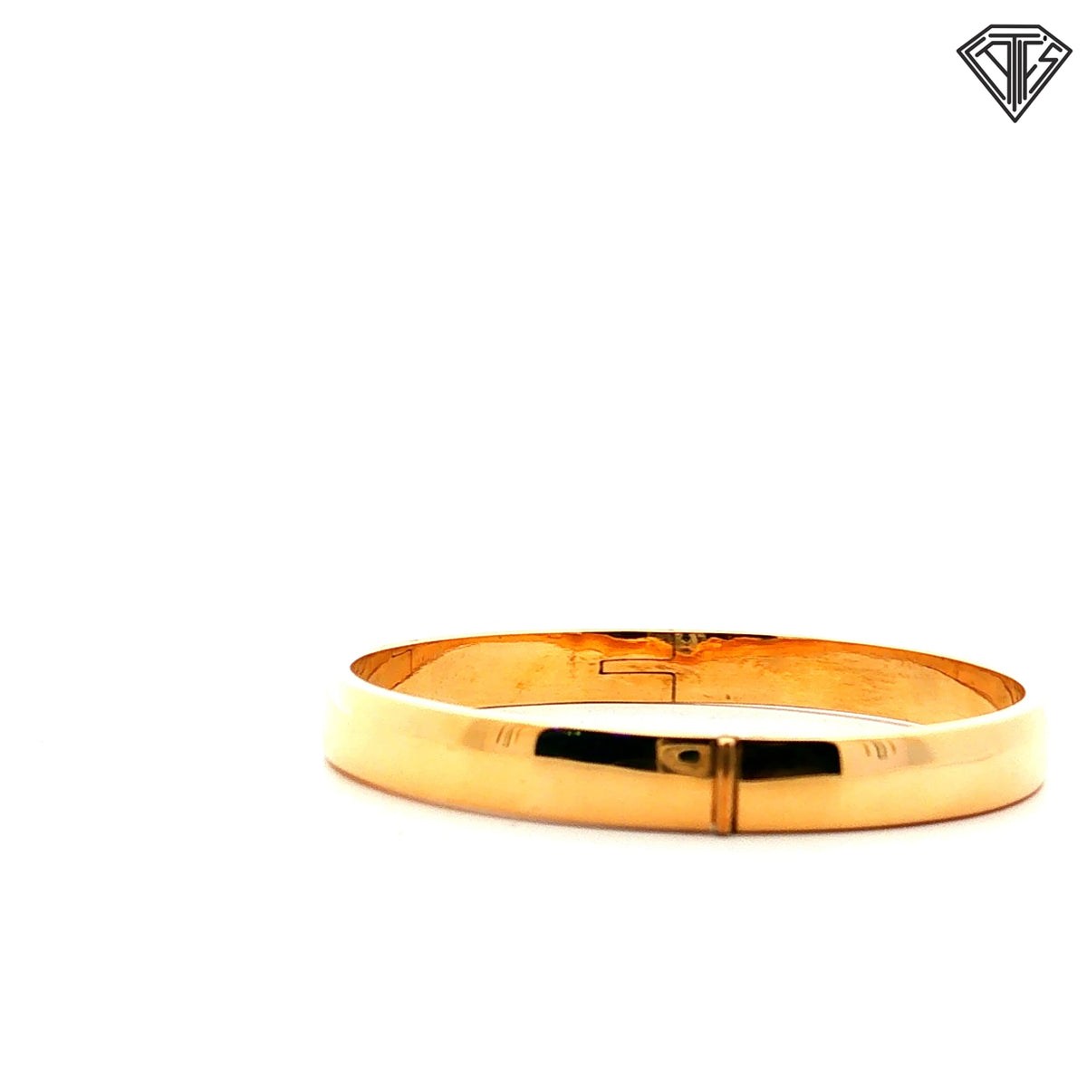 18k Yellow Gold Oval Shaped Bangle Bracelet 6mm 11.7 gram