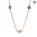 Pre-Loved Lauren G. Adams 18k Yellow Gold Plated Daisy Love Flower Hand Painted Enamel Necklace Design 12mm Flowers