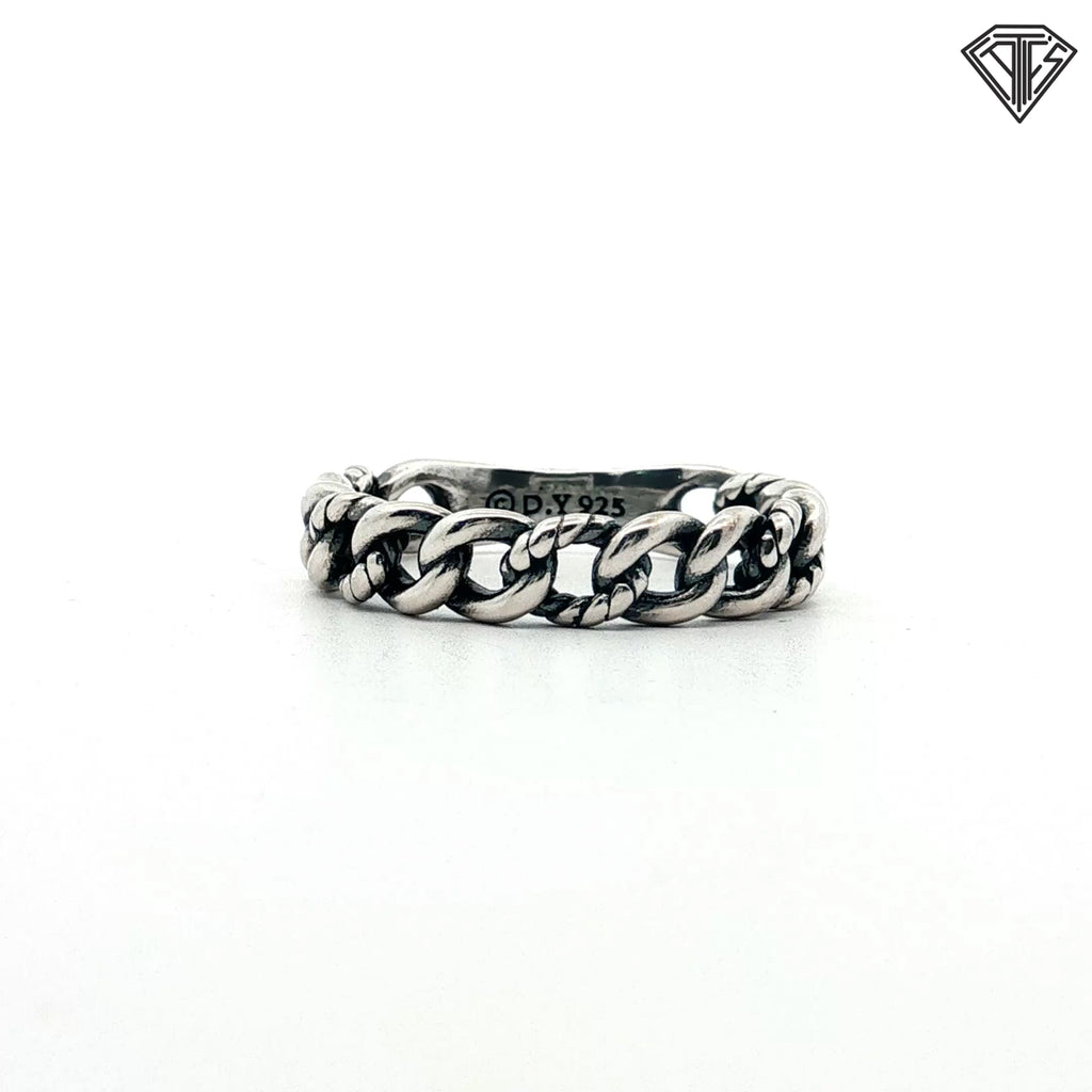 Pre-Loved David Sterling Silver Yurman Belmont Curb Link Band  5mm Size 10