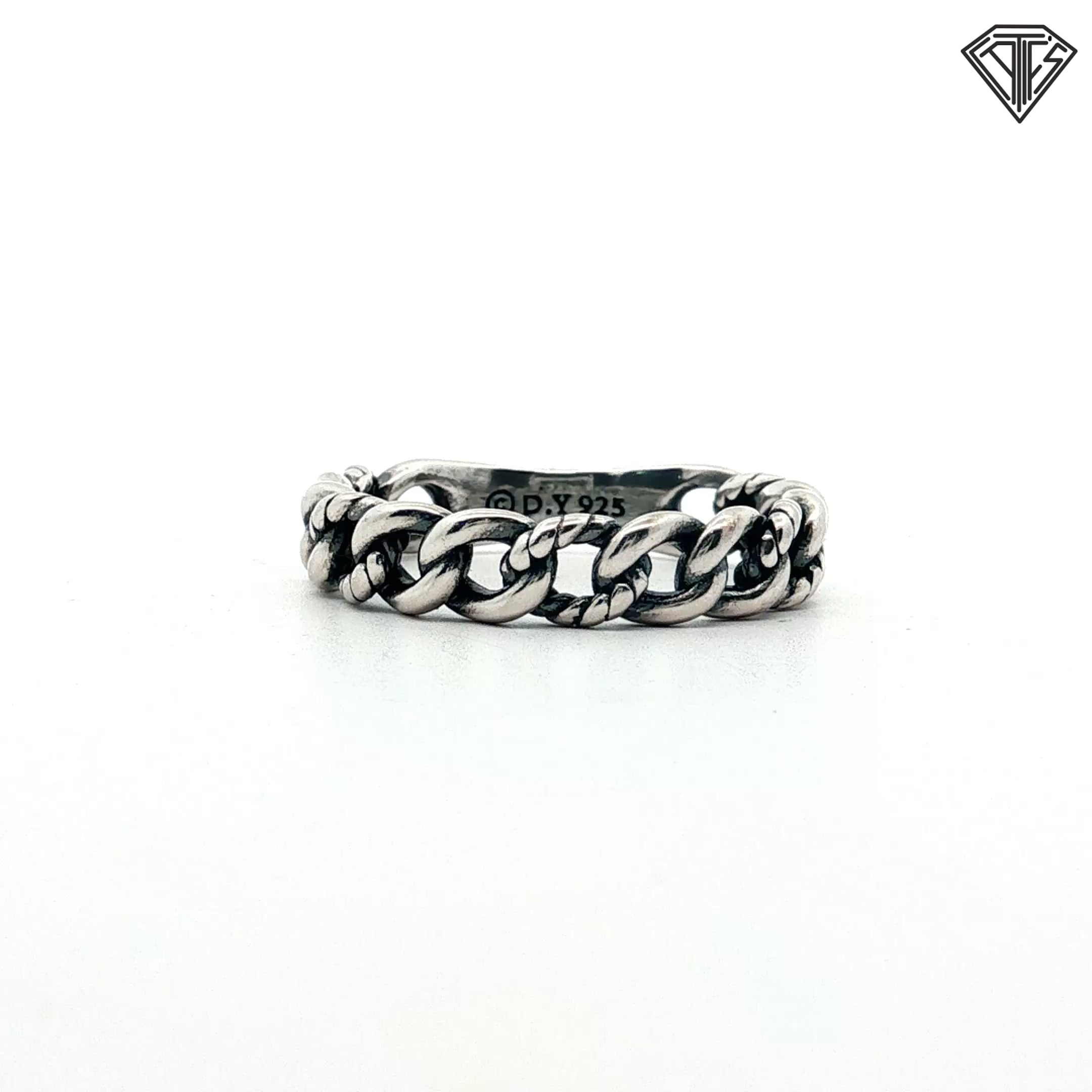 Pre-Loved David Sterling Silver Yurman Belmont Curb Link Band  5mm Size 10