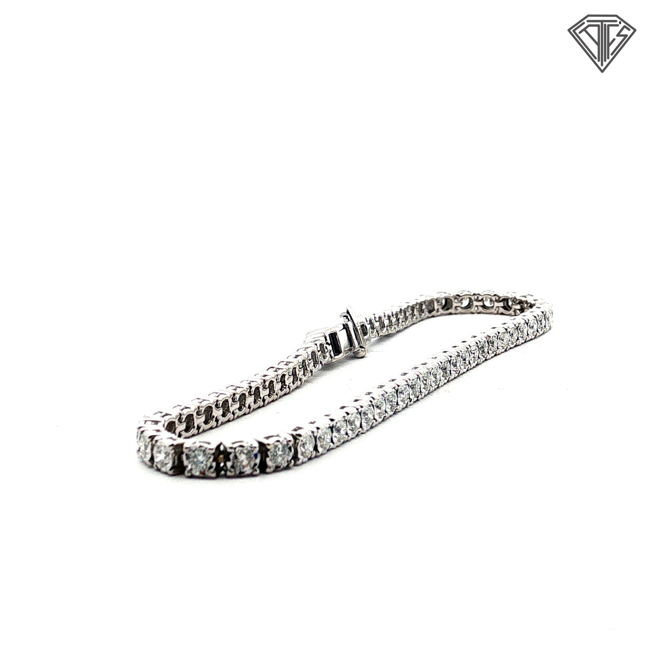 14k White Gold 3.00ct G VS2 Round Diamond Tennis Bracelet  7"inch