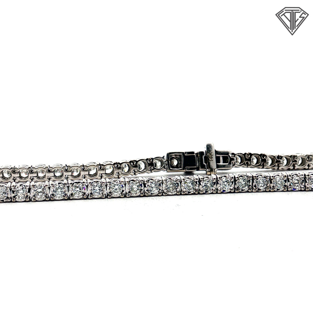 14k White Gold 3.00ct G VS2 Round Diamond Tennis Bracelet  7"inch