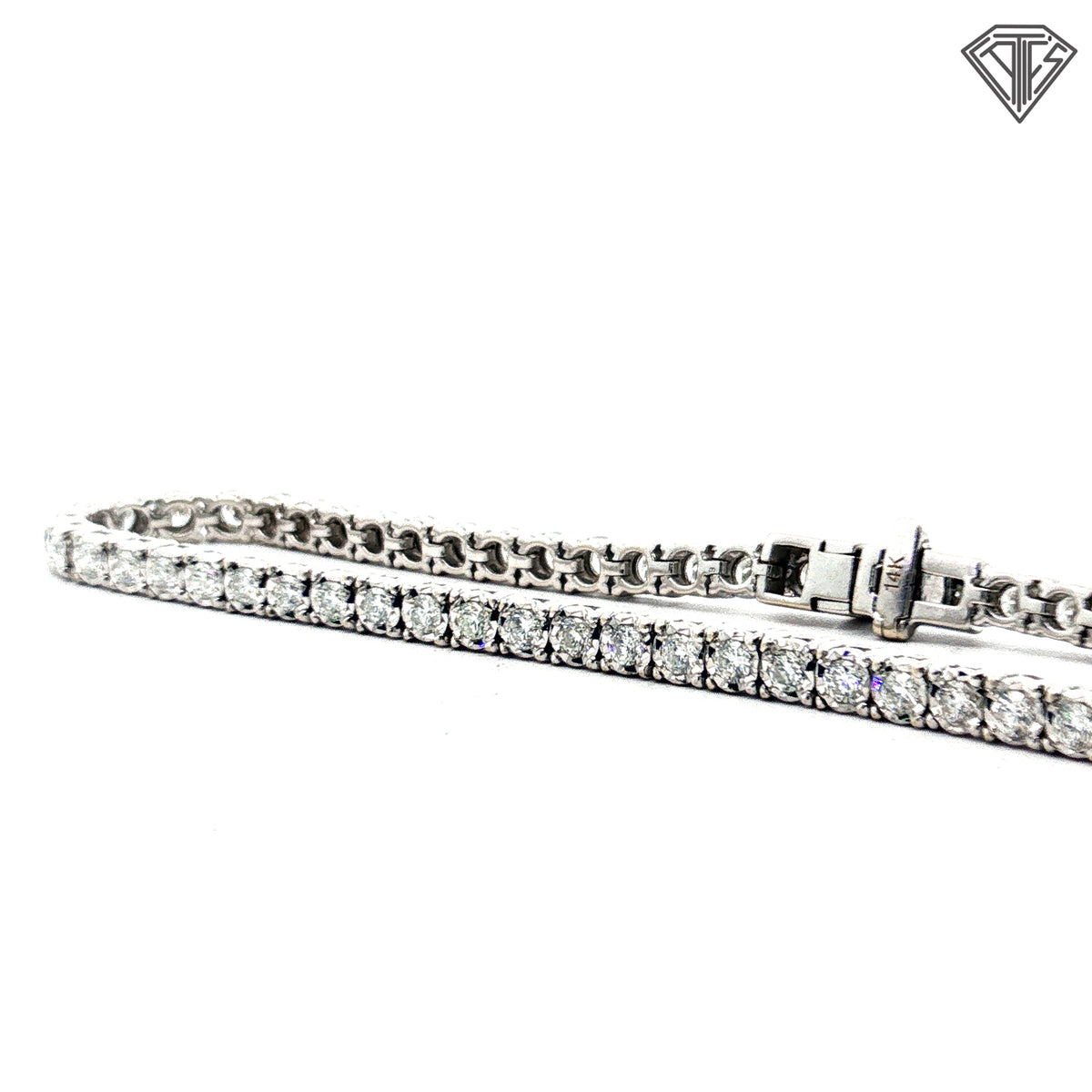 14k White Gold 3.00ct G VS2 Round Diamond Tennis Bracelet  7"inch
