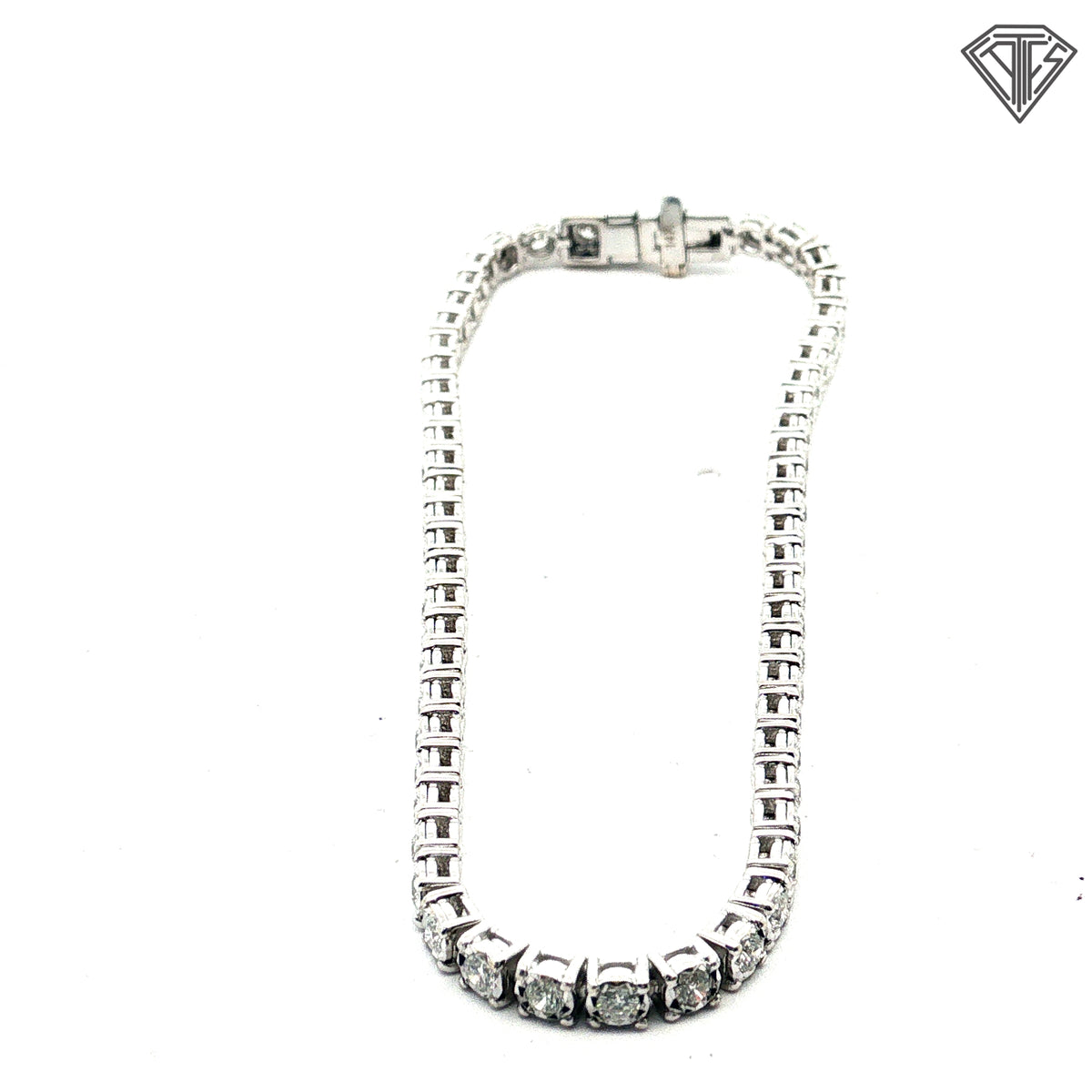 14k White Gold 3.00ct G VS2 Round Diamond Tennis Bracelet  7"inch