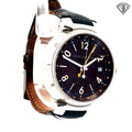 Pre-Loved Louis Vuitton Tambour GMT/ Automatic Movement/ Steel Case/ Brown Dial / 34mm    As Is  / No Box and Paper
