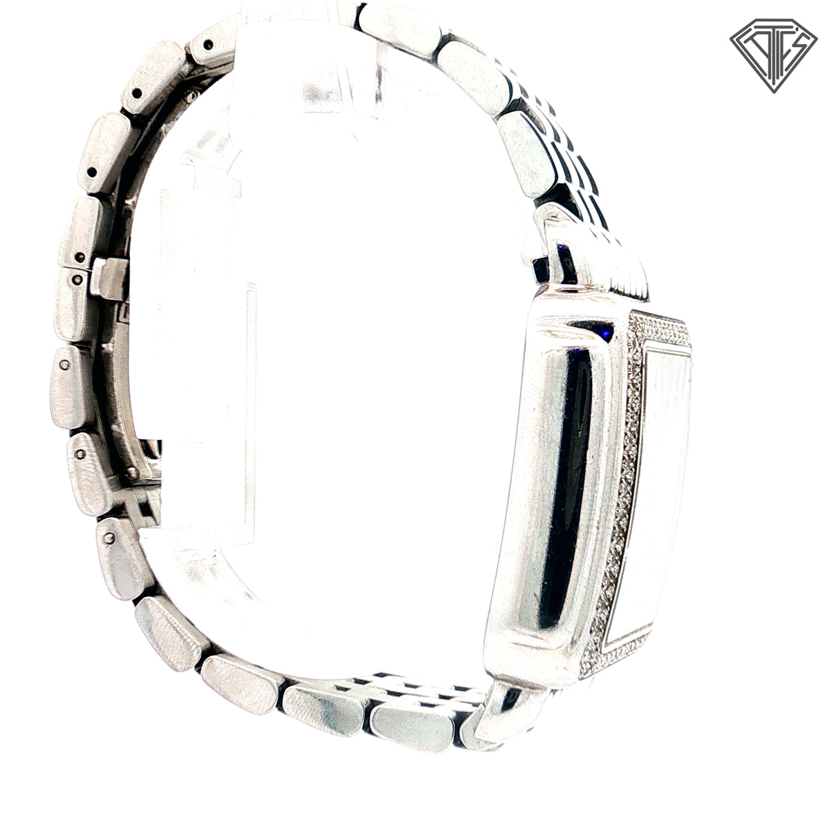 Pre-Loved Michele Deco  Watch / .60ct Round Diamond/ Swiss Quartz Chronograph Movement/ Stainless Steel/ 18mm Strap Width/ 35mm Case Size / Dial Color White Mother of Pearl/ Crystal- Sapphire/ Case Color Silver