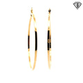 14k Yellow Gold Square Hollow Hoop Earrings 2mm 4.2 gram