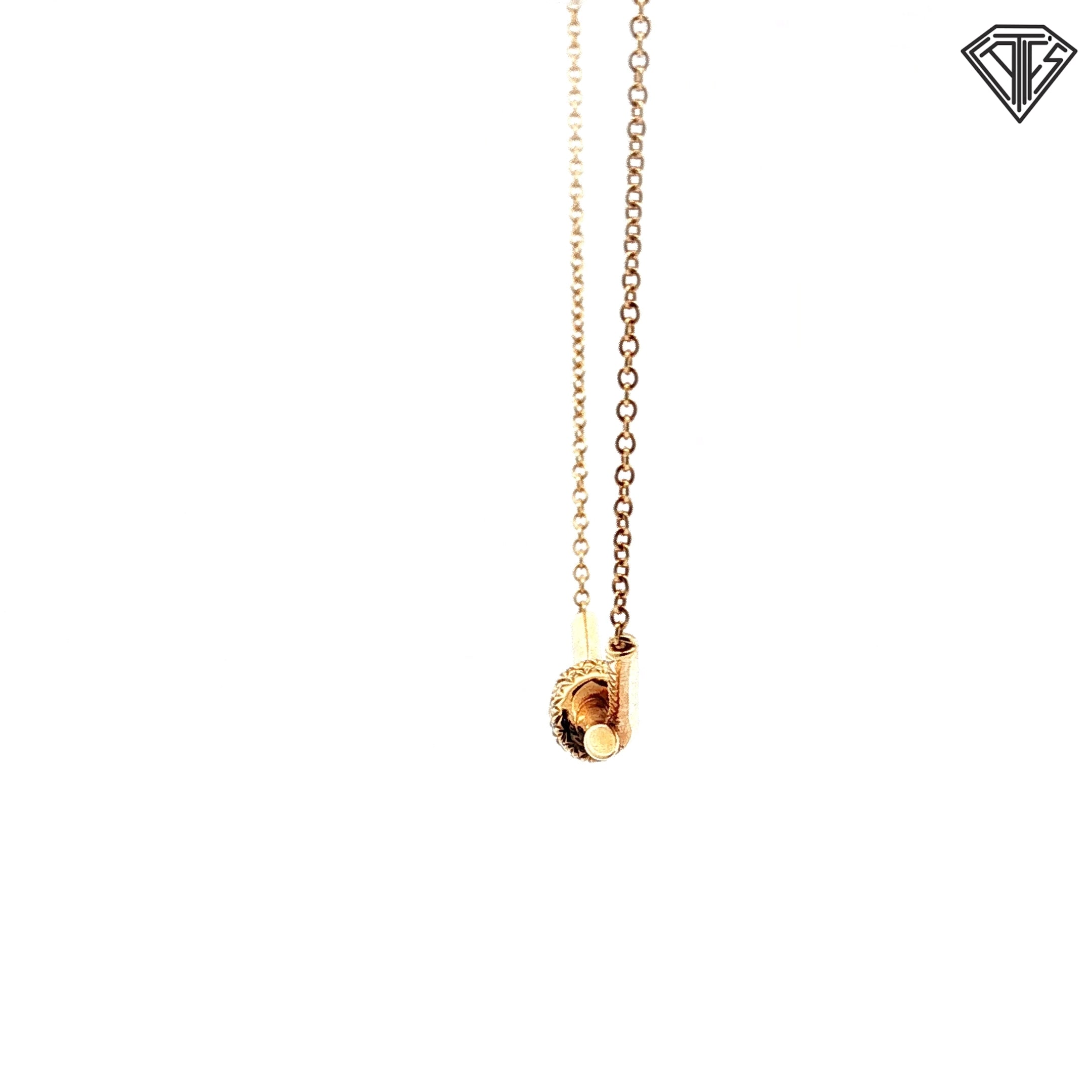 Pre-Loved Tiffany & Co. 18k Yellow Gold .25ct Pave Round Brilliant Diamond Knot Necklace 15"-17" inch / Box / No Paper