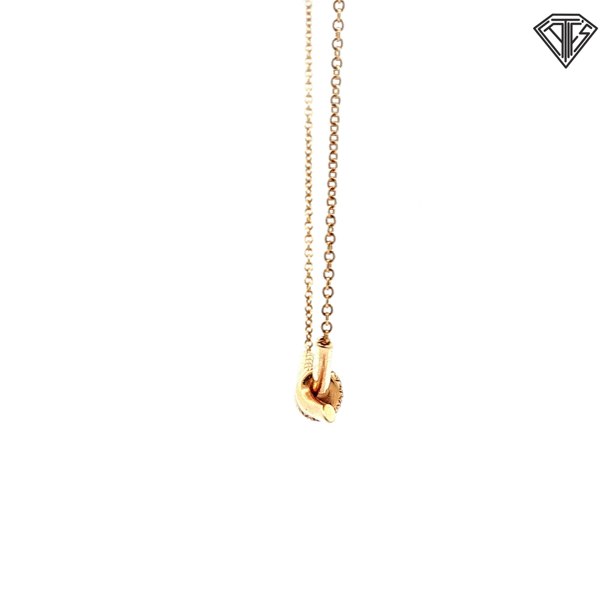 Pre-Loved Tiffany & Co. 18k Yellow Gold .25ct Pave Round Brilliant Diamond Knot Necklace 15"-17" inch / Box / No Paper
