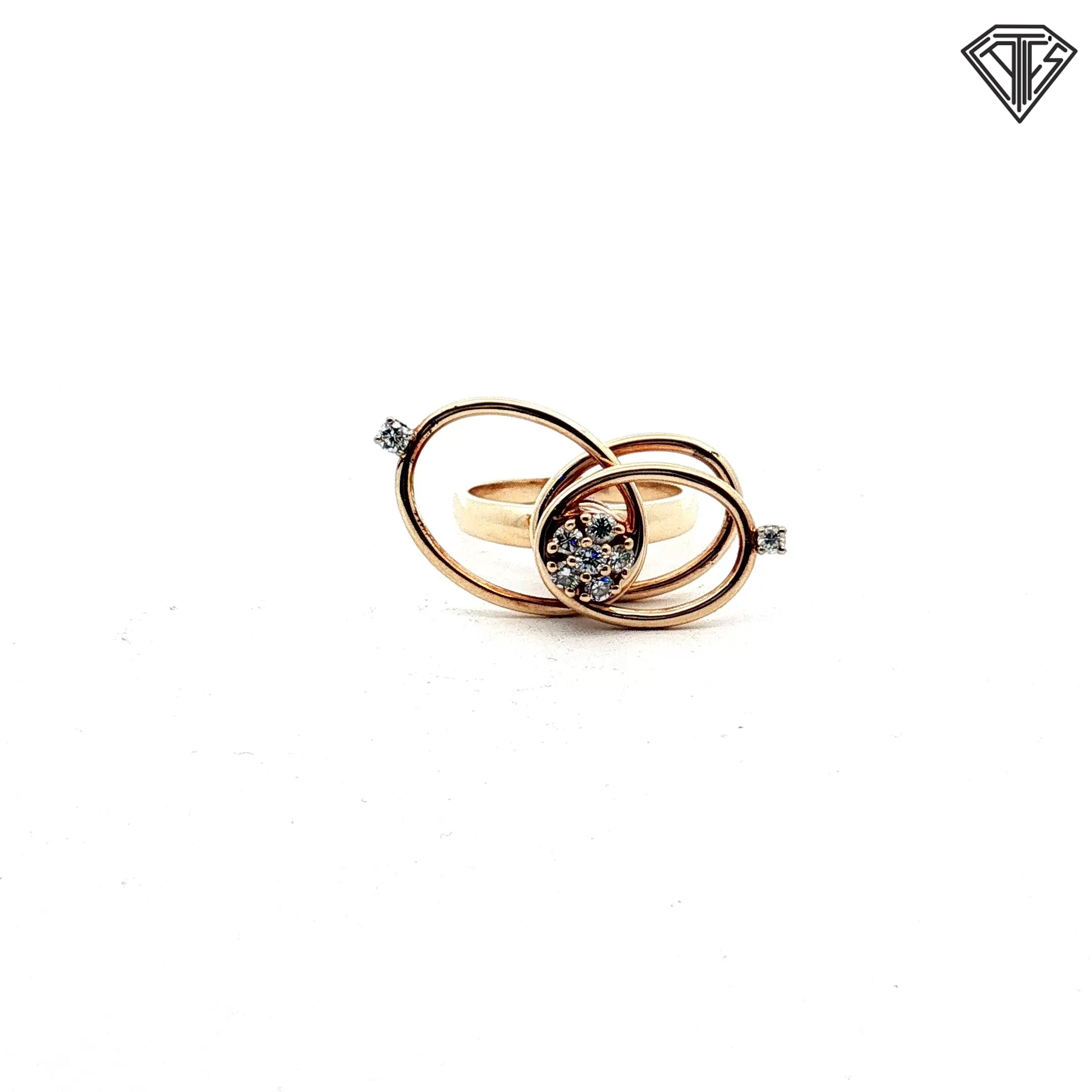 14k Yellow Gold .30ct G SI1 Round Diamond Spinner Ring Size 5.5  6.1 gram Design By Norman Teufel Swinger