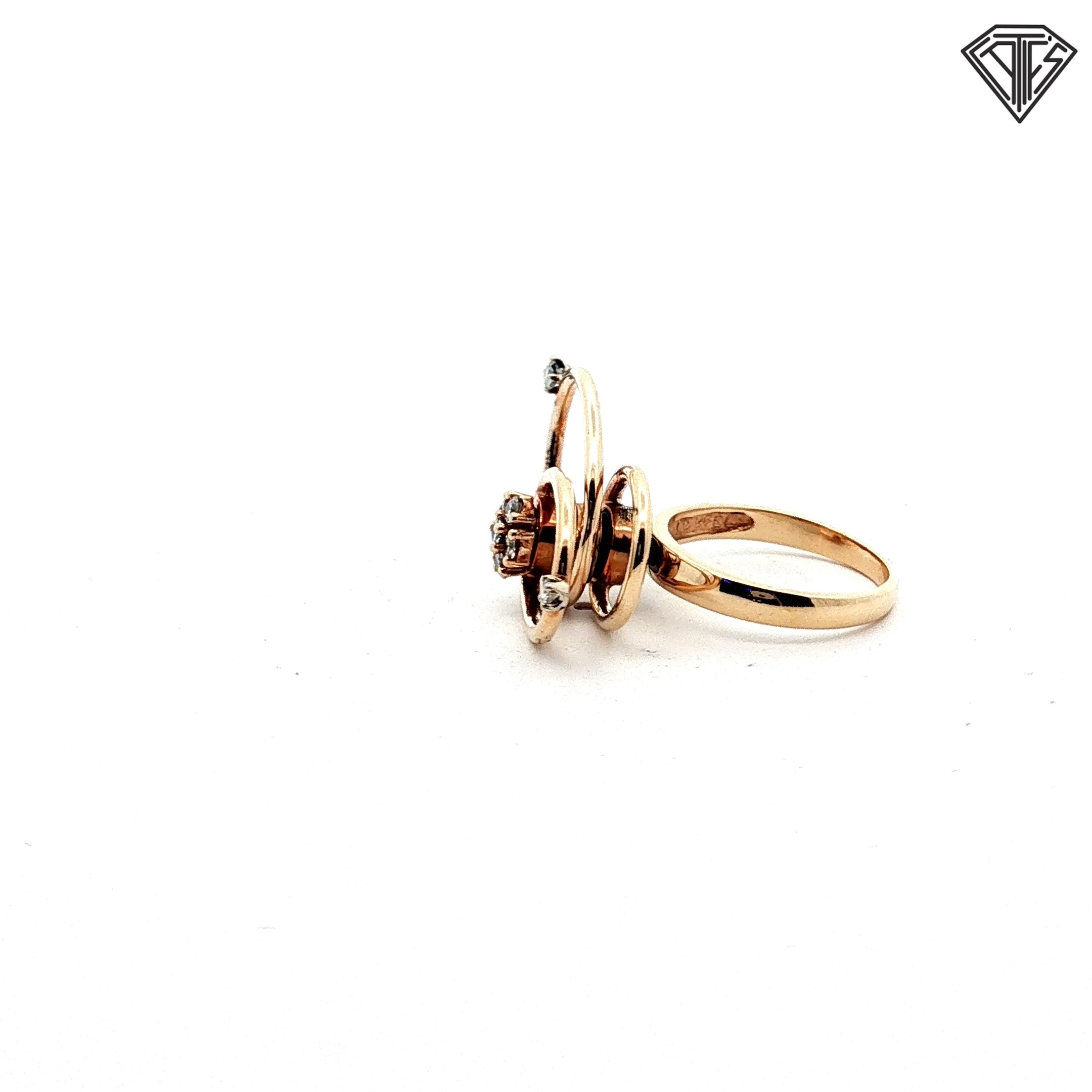 14k Yellow Gold .30ct G SI1 Round Diamond Spinner Ring Size 5.5  6.1 gram Design By Norman Teufel Swinger