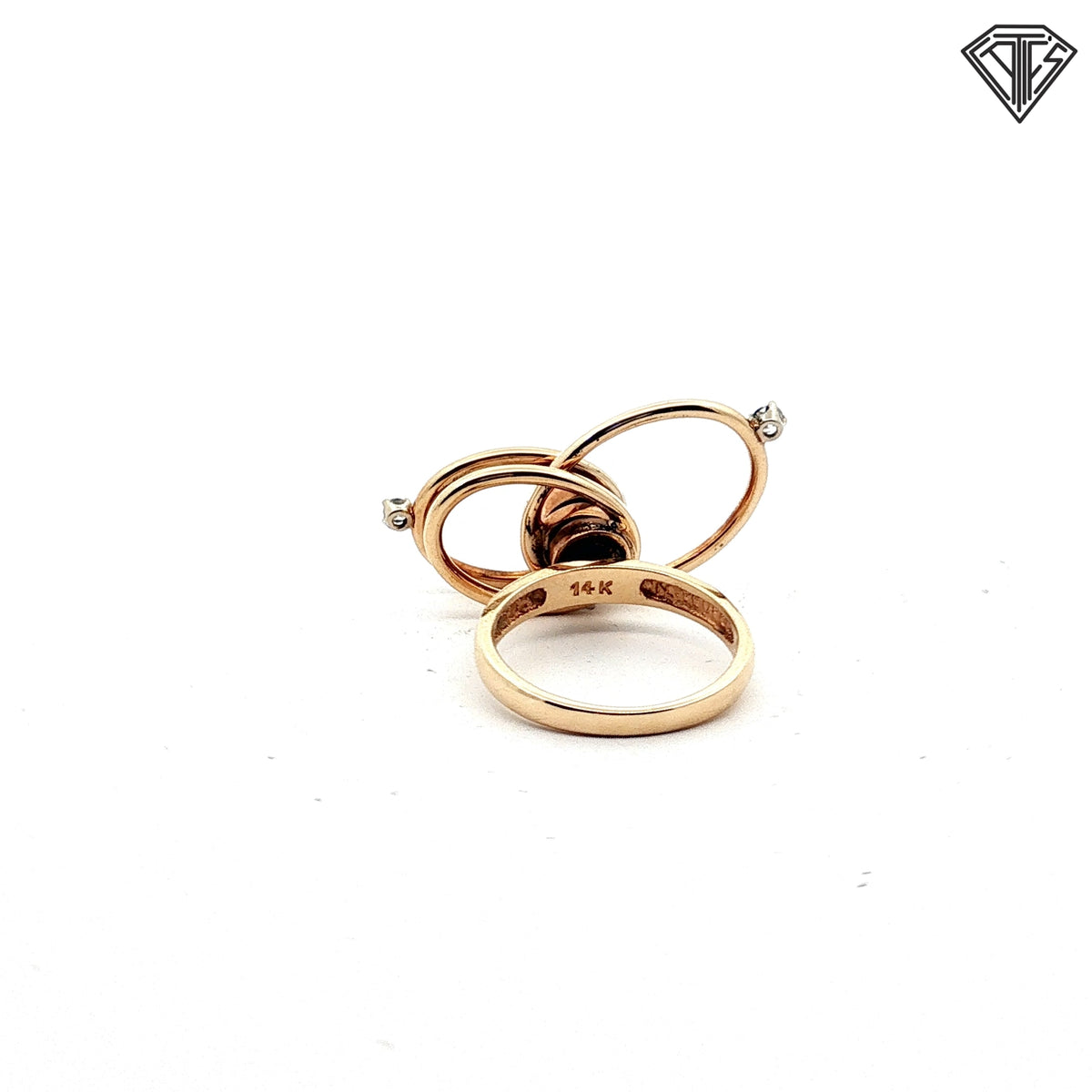 14k Yellow Gold .30ct G SI1 Round Diamond Spinner Ring Size 5.5  6.1 gram Design By Norman Teufel Swinger