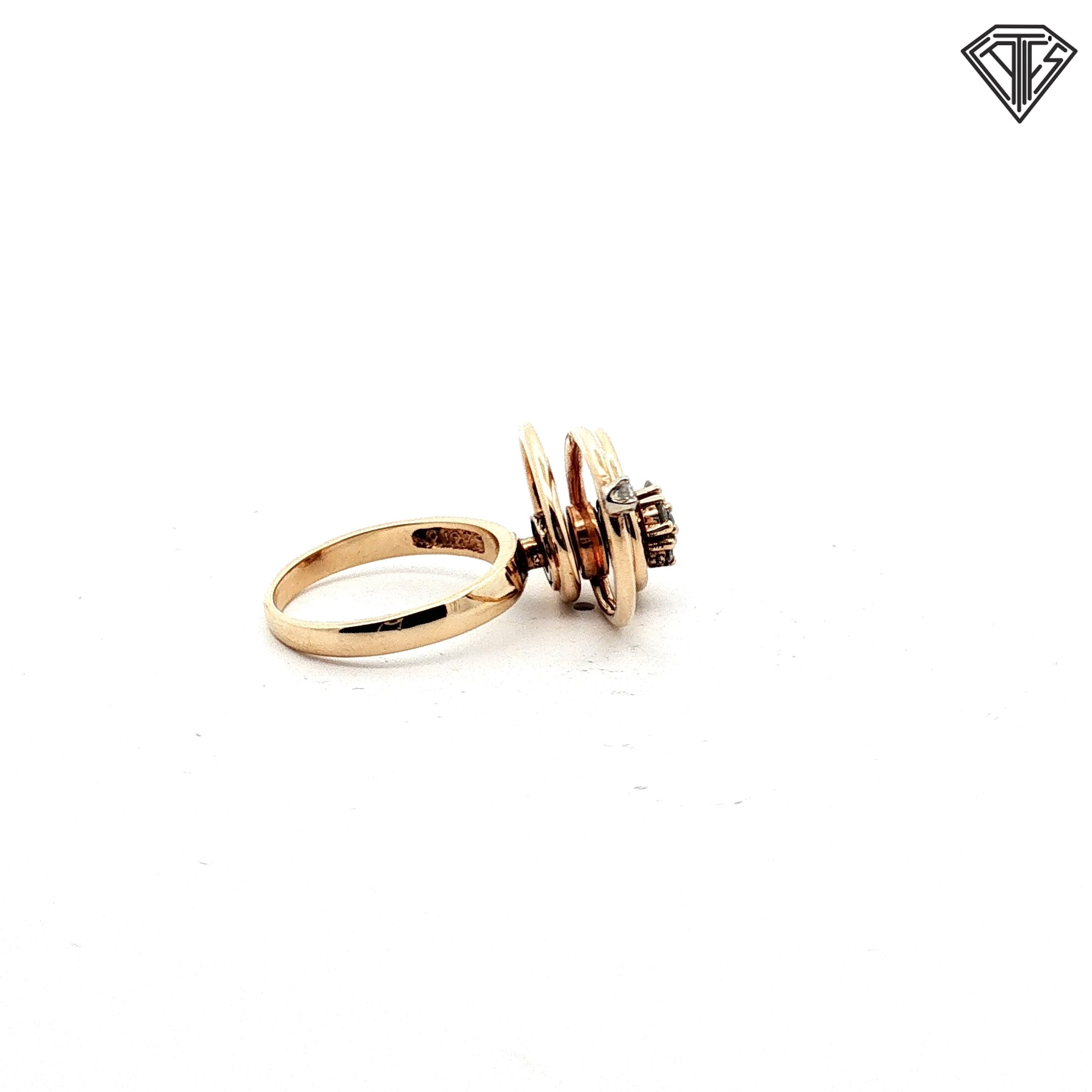 14k Yellow Gold .30ct G SI1 Round Diamond Spinner Ring Size 5.5  6.1 gram Design By Norman Teufel Swinger