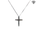 14k White Gold 1.00ct G SI1 Round Diamond Cross Necklace