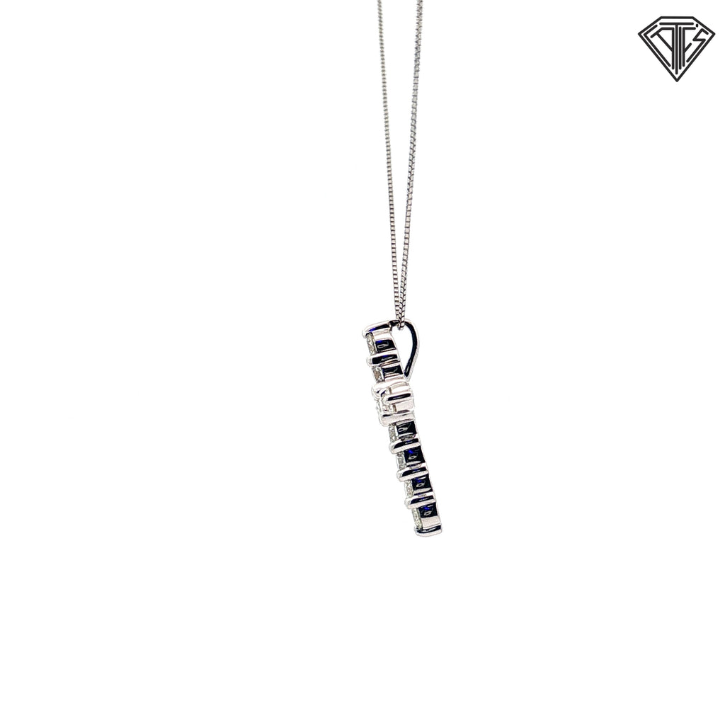 14k White Gold 1.00ct G SI1 Round Diamond Cross Necklace