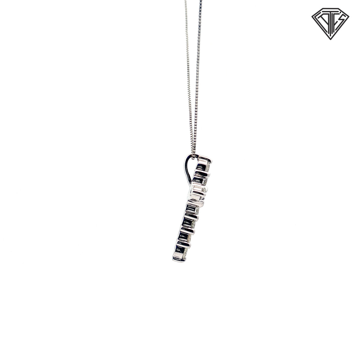 14k White Gold 1.00ct G SI1 Round Diamond Cross Necklace