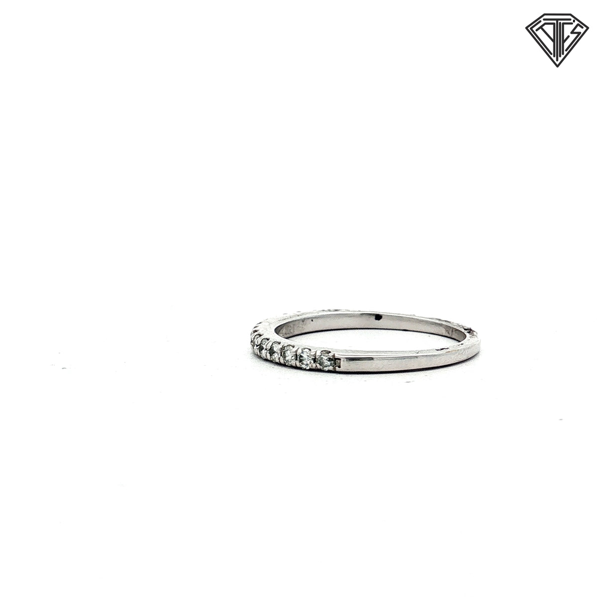 14k White Gold .25ct G SI1 Round Diamond Wedding Band 2mm Size 7