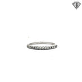 14k White Gold .25ct G SI1 Round Diamond Wedding Band 2mm Size 7