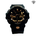 BLACK CASE/ METAL GOLD DIAL