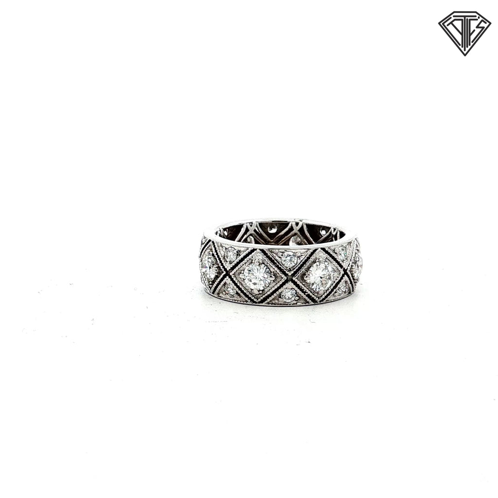 19k White Gold 2.00ct F VS2 Round Diamond Eternity Ring 8mm Size 7