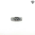 14k White Gold 1.00ct F VS2 (5) Round Diamond Men Wedding Band Size 12.5 Wide 8.2mm