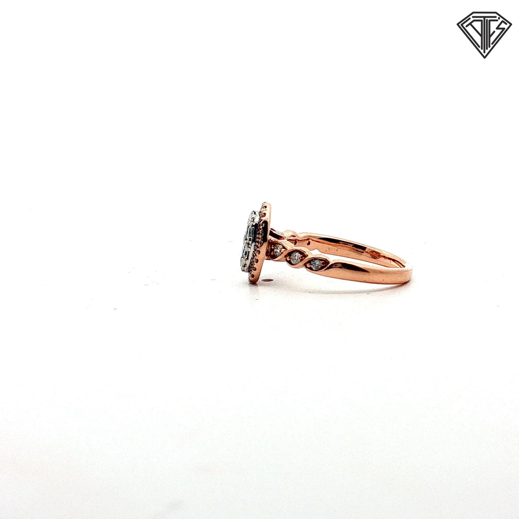 14k Rose Gold .50ct G SI1 Round Diamond Cluster Ring Size 4.5