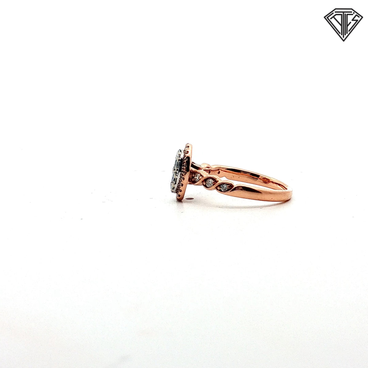 14k Rose Gold .50ct G SI1 Round Diamond Cluster Ring Size 4.5