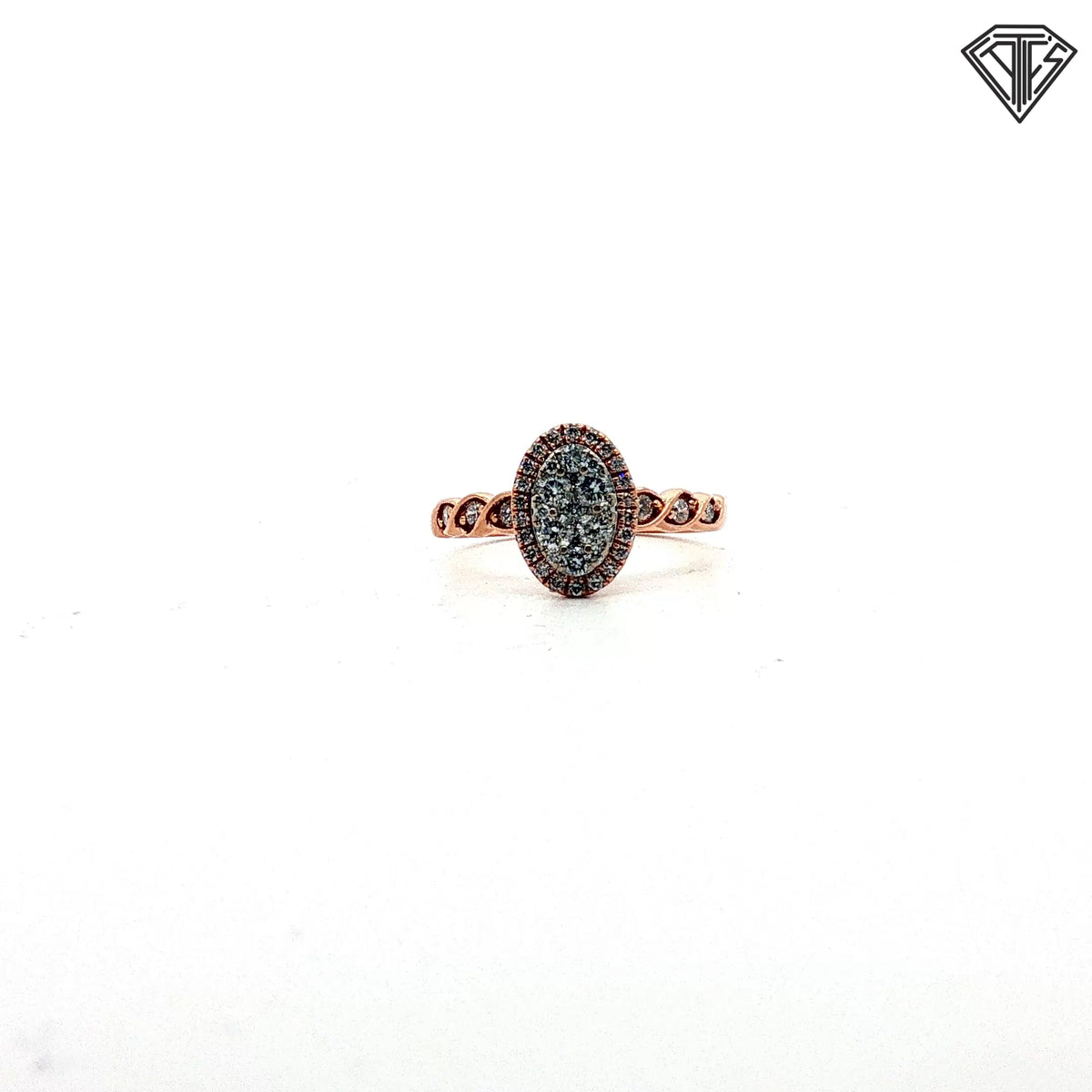 14k Rose Gold .50ct G SI1 Round Diamond Cluster Ring Size 4.5