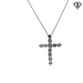 14k White Gold .70ct G VS2 Round Diamond Cross Pendant
