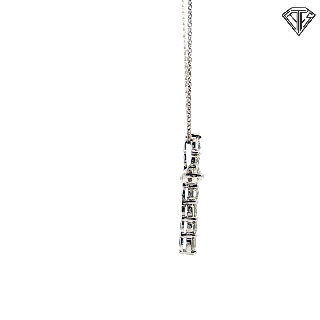 14k White Gold .70ct G VS2 Round Diamond Cross Pendant