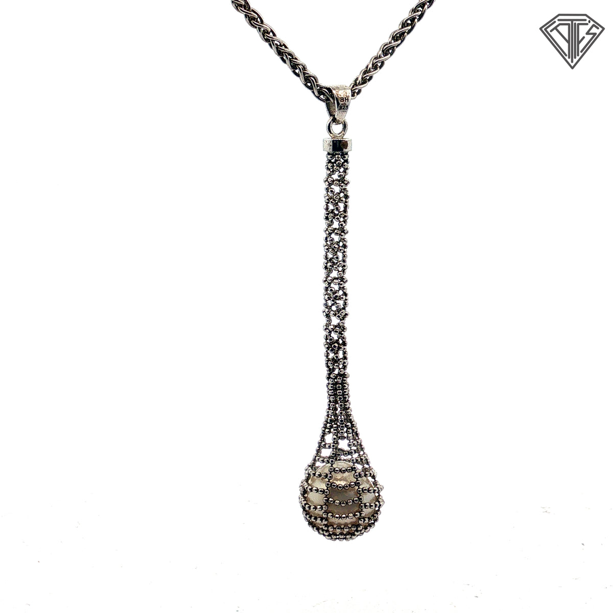 Pre-Loved Effy Sterling Silver Fresh Water Pearl Drop Necklace 14 gram 18"inch