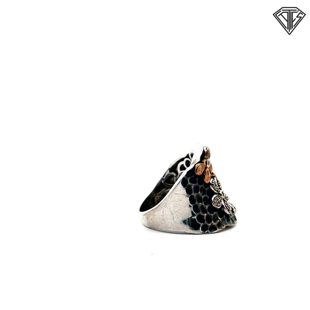 Pre-Loved Jane Seymour JWBR 925 Sterling Silver Floral Ring Size 7 11.6 gram
