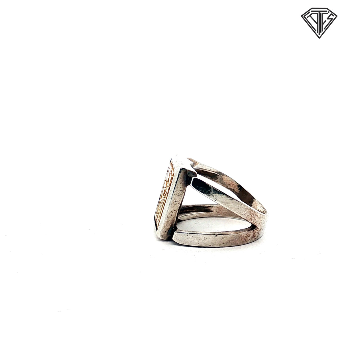 Pre-Loved 18k Yellow Gold /Sterling Silver Ring Size 6.75 / 8.7 gram/ Design by Anthony Quinn Lady of Crete