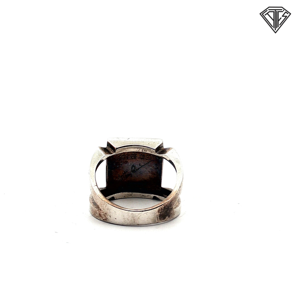 Pre-Loved 18k Yellow Gold /Sterling Silver Ring Size 6.75 / 8.7 gram/ Design by Anthony Quinn Lady of Crete