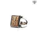 Pre-Loved 18k Yellow Gold /Sterling Silver Ring Size 6.75 / 8.7 gram/ Design by Anthony Quinn Lady of Crete