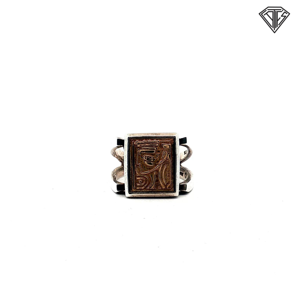Pre-Loved 18k Yellow Gold /Sterling Silver Ring Size 6.75 / 8.7 gram/ Design By Anthony Quinn Lady of Crete