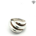 Pre-Loved Tiffany & Co. 18K Yellow Gold and Silver Wavy Dome Ring Size 5.5