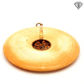 14k Yellow Gold Chinese "Fu"(Meaning Good Fortune) Bone Disc Pendant Vintage 2.25 inches