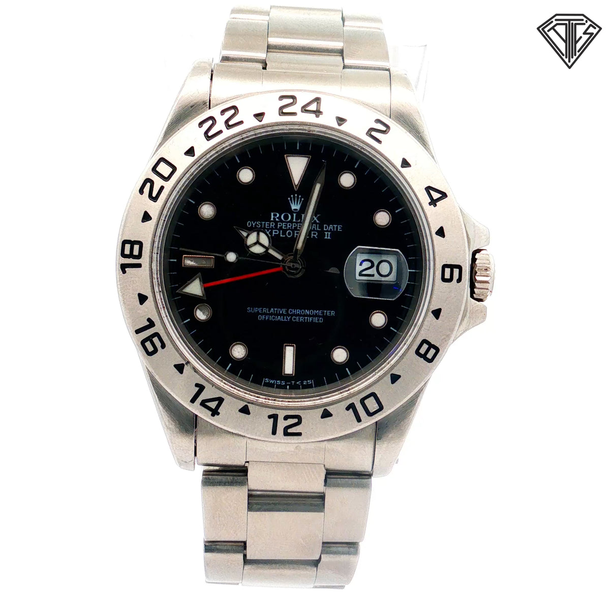 Pre-Owned Rolex Explorer II Stainless Steel Case and Bracelet / Automatic Movement/ Crystal Sapphire/ Black Dial/ 40mm Watch REF:16570