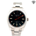 Pre-Owned Rolex Milgauss Black Dial/ Stainless Steel/ 40mm/ Automatic Movement/ Orange Second Hand/ Ref#116400
